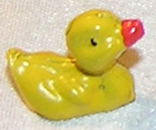 Dollhouse Miniature Toy Rubber Ducky, Yellow